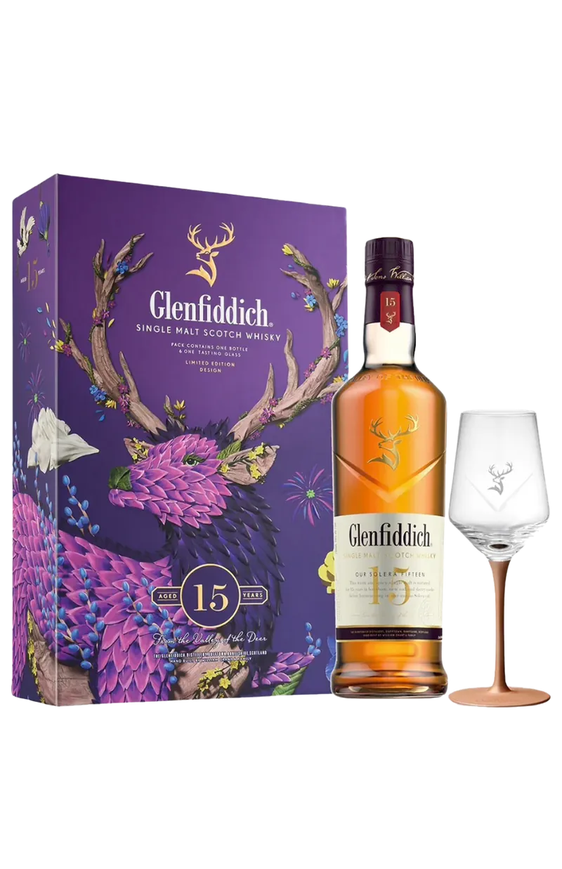 Glenfiddich 15 Years Old Chinese New Year 2024 Gift Pack (with 1 glass) (1x70cl)