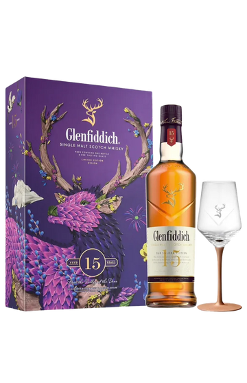 Glenfiddich 15 Years Old Chinese New Year 2024 Gift Pack (with 1 glass) (1x70cl)