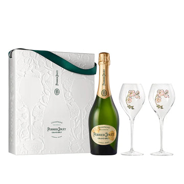 Perrier Jouet Grand Brut NV with Twin Flute Gift Set (1x75cl)