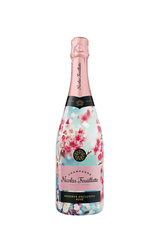 Nicolas Feuillatte Reserve Exclusive Rose Sakura Sleeve NV (1x75cl) - TwoMoreGlasses.com