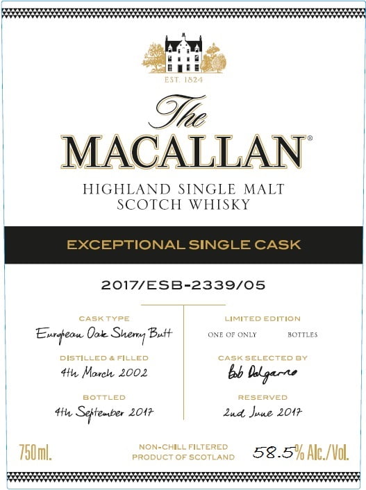 Macallan Exceptional Single Cask 2017/ESB-2339/05 (1x70cl) - TwoMoreGlasses.com