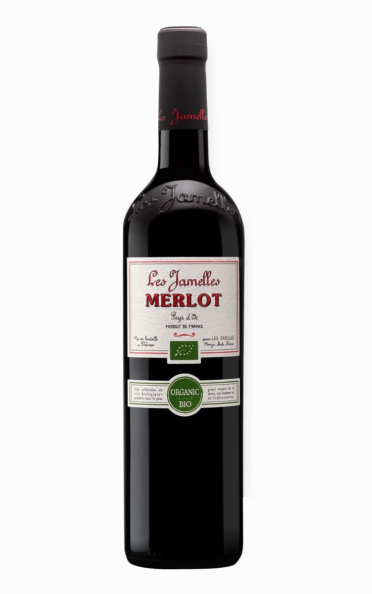 Les Jamelles Merlot Bio 2020 (1x75cl) - TwoMoreGlasses.com